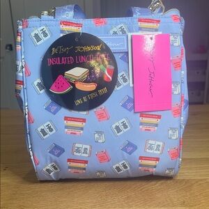 Betsey Johnson Light Purple Book Insulated Lunch Tote NWT